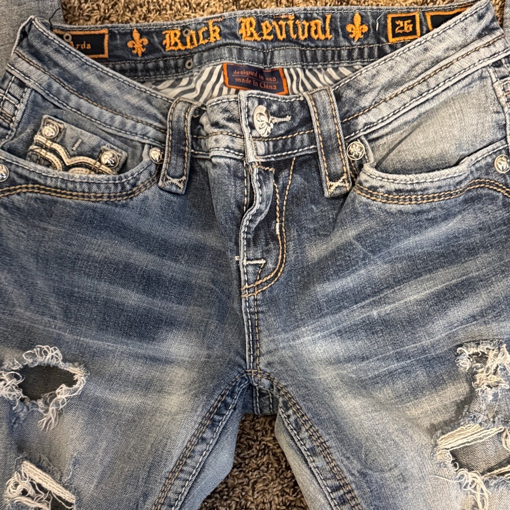Rock Revival Light Blue Skinny Jeans - Picture 5 of 11